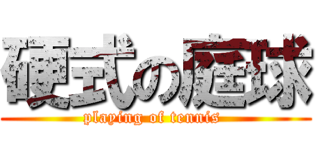 硬式の庭球 (playing of tennis )