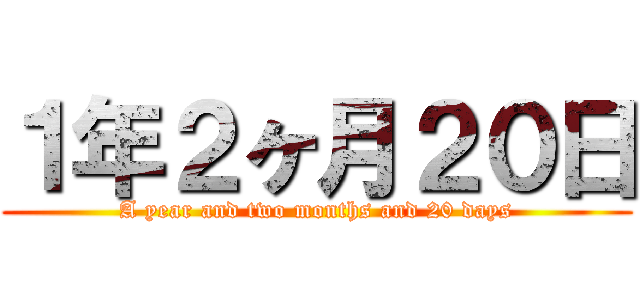 １年２ヶ月２０日 (A year and two months and 20 days)