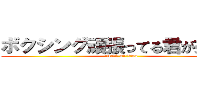 ボクシング頑張ってる君が好き♡ (attack on titan)