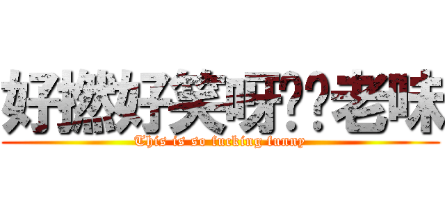 好撚好笑呀屌你老味 (This is so fucking funny)