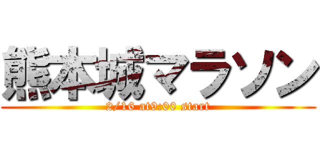 熊本城マラソン (2/16 at9:00 start)