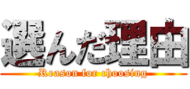 選んだ理由 (Reason for choosing)