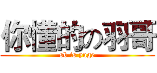你懂的の羽哥 (sb is yuge)