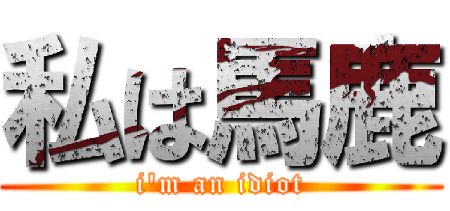 私は馬鹿 (i'm an idiot)