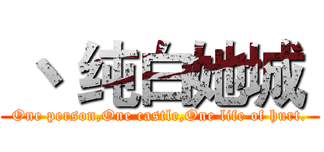  丶 纯白她城  (One person,One castle,One life of hurt.)