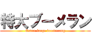 特大ブーメラン (Extra-large boomerang)