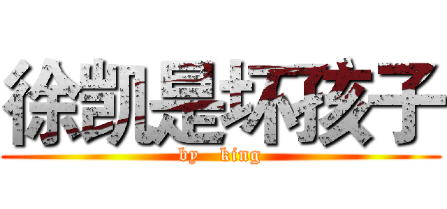 徐凯是坏孩子 (by   king)