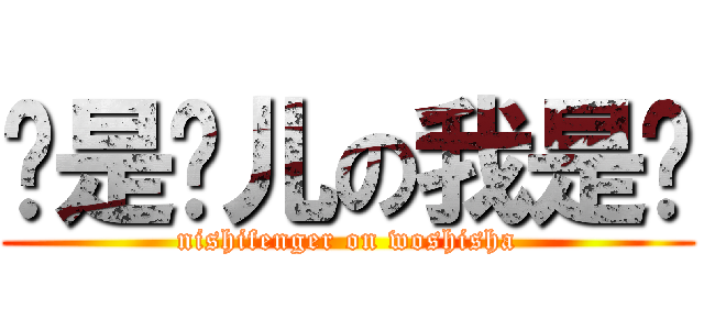 你是疯儿の我是傻 (nishifenger on woshisha)