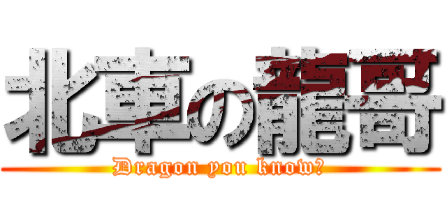 北車の龍哥 (Dragon you know?)