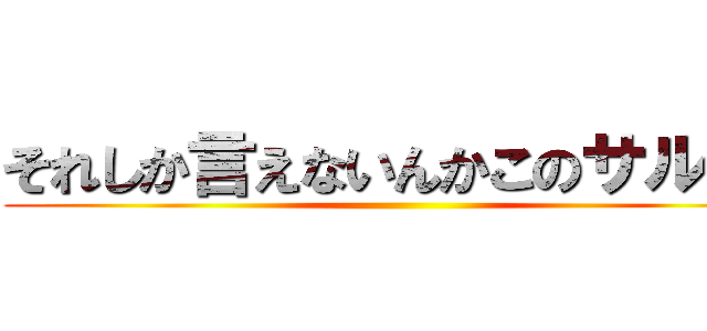 それしか言えないんかこのサルゥ！ ()