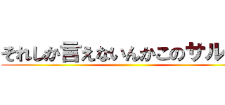 それしか言えないんかこのサルゥ！ ()