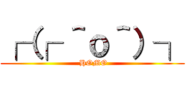 ┌（┌ ＾ｏ＾）┐ ( HOMO)