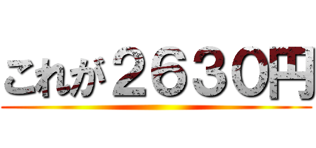 これが２６３０円 ()