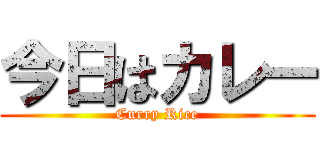 今日はカレー (Curry Rice)