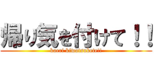 帰り気を付けて！！ (kaeri kiwotsukete!!)