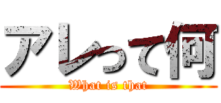 アレって何 (What is that)