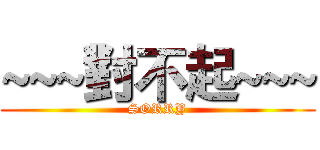 ~~~對不起~~~ (SORRY)