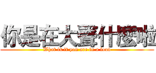 你是在大聲什麼啦 (What is it you are in a loud)
