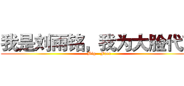 我是刘雨铭，我为大脸代言 (Big   Face)