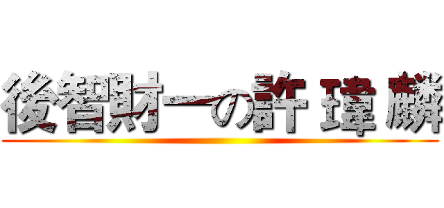 後智財一の許 瑋 麟 ()