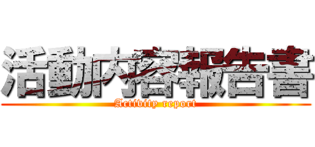 活動内容報告書 (Activity report)