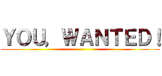 ＹＯＵ，ＷＡＮＴＥＤ！ ()