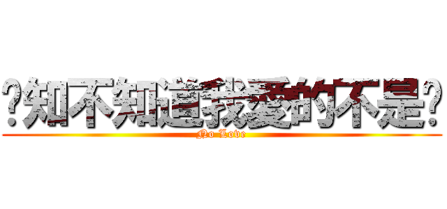 你知不知道我愛的不是你 (No Love)
