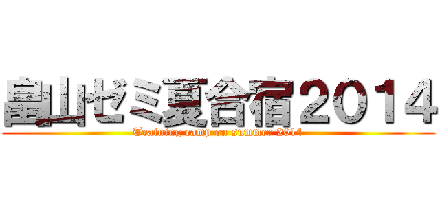 畠山ゼミ夏合宿２０１４ (Training camp on summer 2014)
