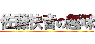 佐藤快音の趣味 ()