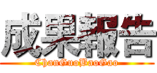 成果報告 (ChanGuoBaoGao)