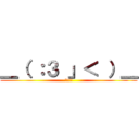 ＿（ ：３ 」＜ ）＿ (ごろごろ)