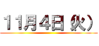１１月４日（火） ()