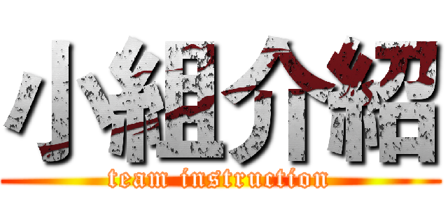 小組介紹 (team instruction)