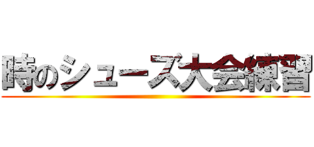 時のシューズ大会練習 ()