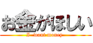 お金がほしい (I  want money )