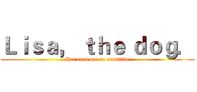 Ｌｉｓａ， ｔｈｅ ｄｏｇ． ( Her ears are so sensitive )