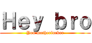 Ｈｅｙ ｂｒｏ (You motherfucker)