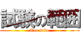 試験の範囲 (Too wide)