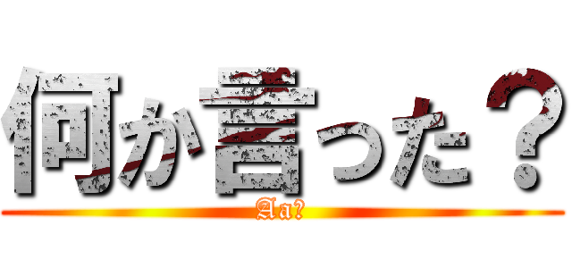 何か言った？ (Aa?)