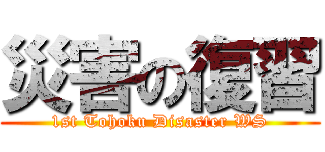 災害の復習 (1st Tohoku Disaster WS)