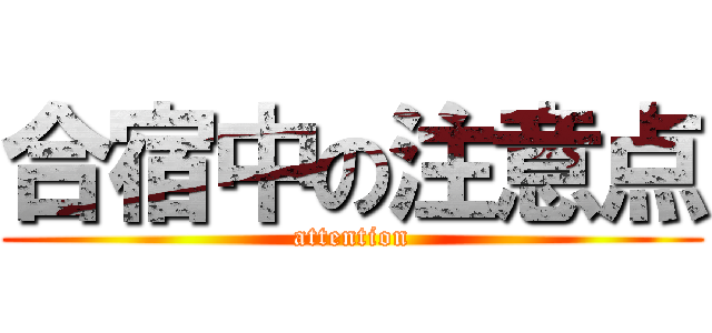 合宿中の注意点 (attention)