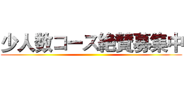 少人数コース絶賛募集中 ()