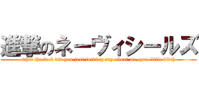 進撃のネーヴィシールズ (what the fuck did you just fucking say about me, you little bitch)