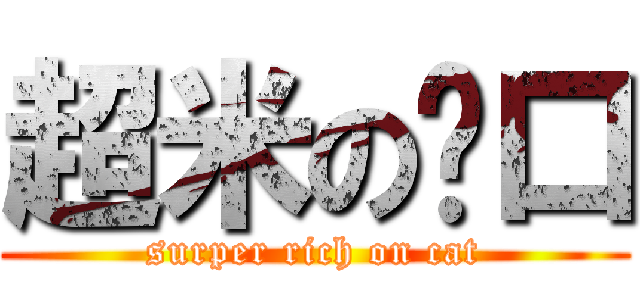 超米の內口 (surper rich on cat)