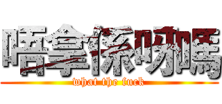 唔拿係呀嗎 (what the fuck)