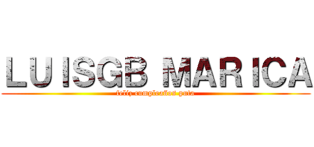 ＬＵＩＳＧＢ ＭＡＲＩＣＡ (feliz cumpleaños puta)