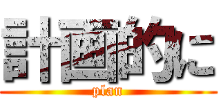 計画的に (plan)