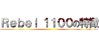 Ｒｅｂｅｌ １１００の特徴 ()