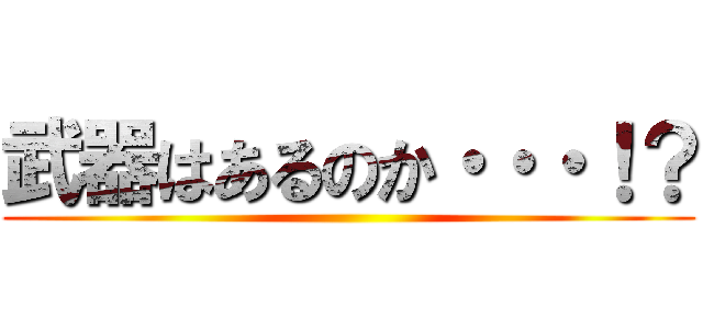 武器はあるのか・・・！？ ()