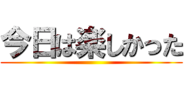 今日は楽しかった ()